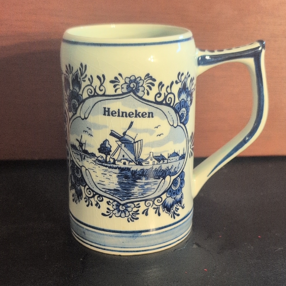 1979 Heineken Hand Painted Delft Blue Stein